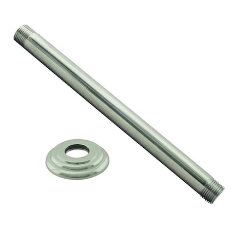 Westbrass 1/2" IPS x 6" Ceiling Mounted Shower Arm W/ Flange in Satin Nickel D3606A-07